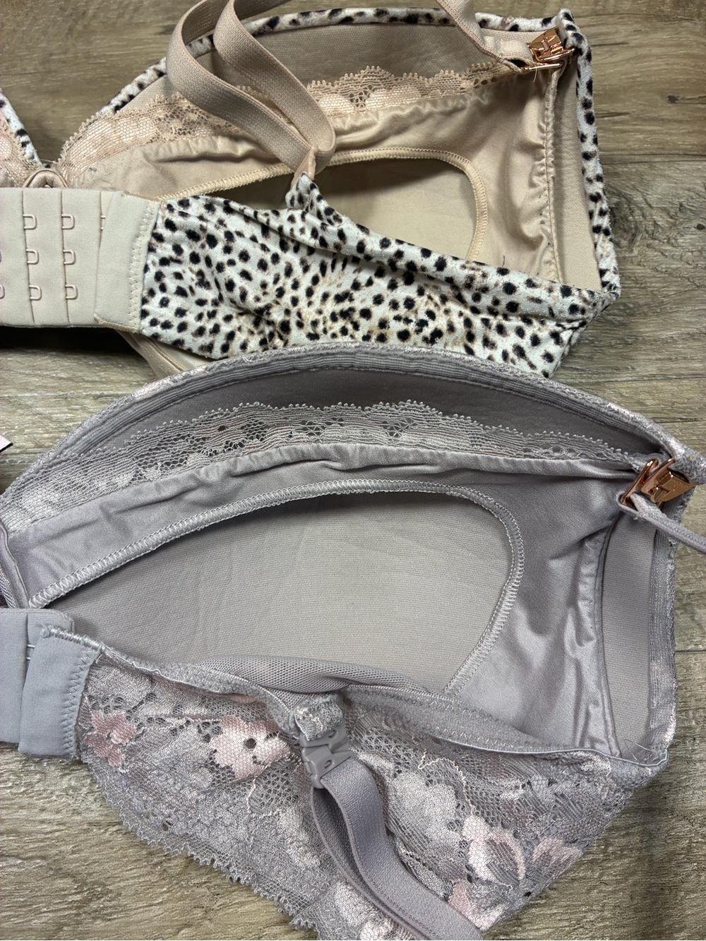 Victoria Secret 2 Wirefree Nursing Bras Lace Leopard Print - Picture 6 of 11